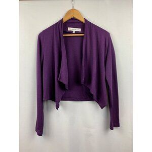 G By Giuliana Rancic Purple Open-Front Cardigan XS